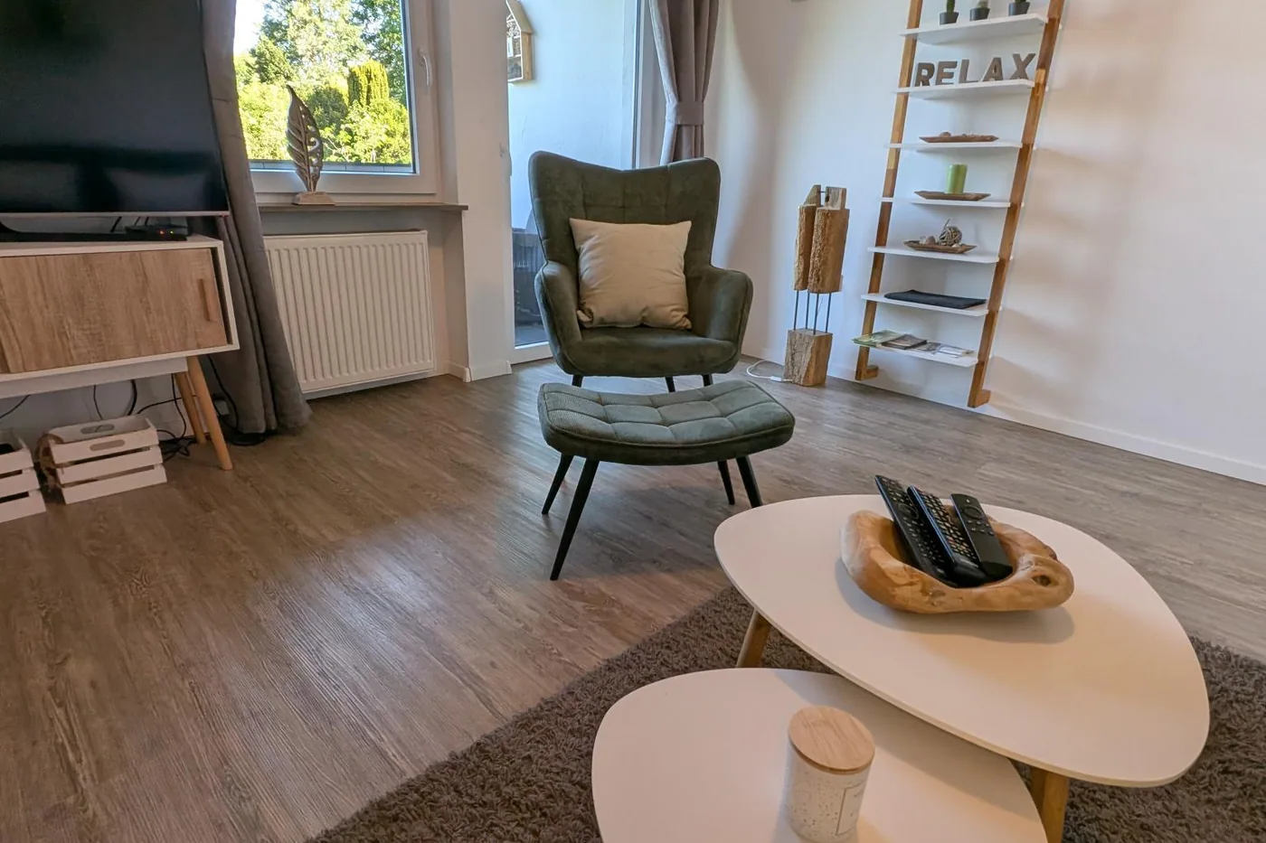Das Wohnzimmer der Ferienwohnung Heimatgefühl